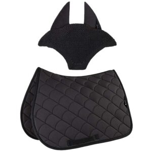 Equiline Saddle Pad and Ear Net Set Eqvibe - Jumping - Black