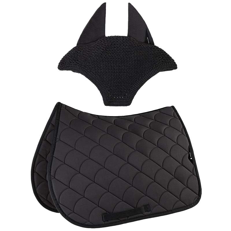 Equiline Saddle Pad and Ear Net Set Eqvibe - Dressage - Black